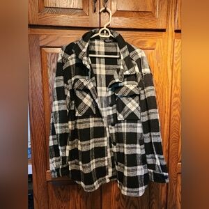 Black and White Plaid Shacket XL